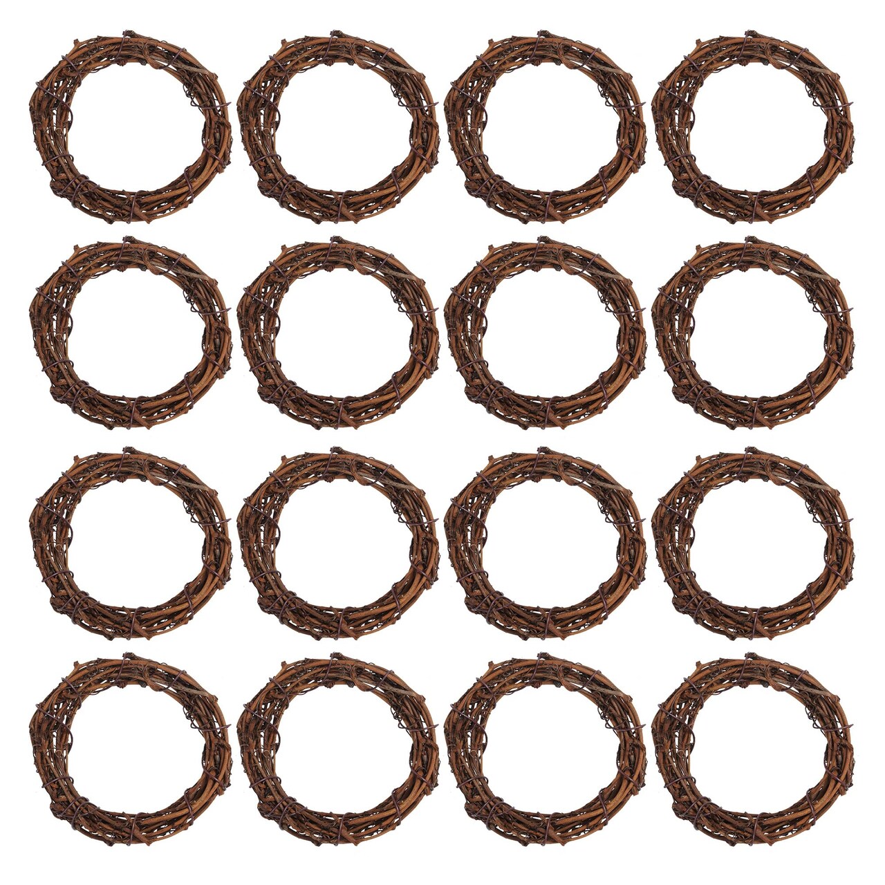 Grapevine Wreath Set, Marrywindix 16 Pieces Natural Vine Branch Wreath Christmas DIY Rattan Wreath Garland for Christmas Holiday Craft Wedding Decor (3 in.)